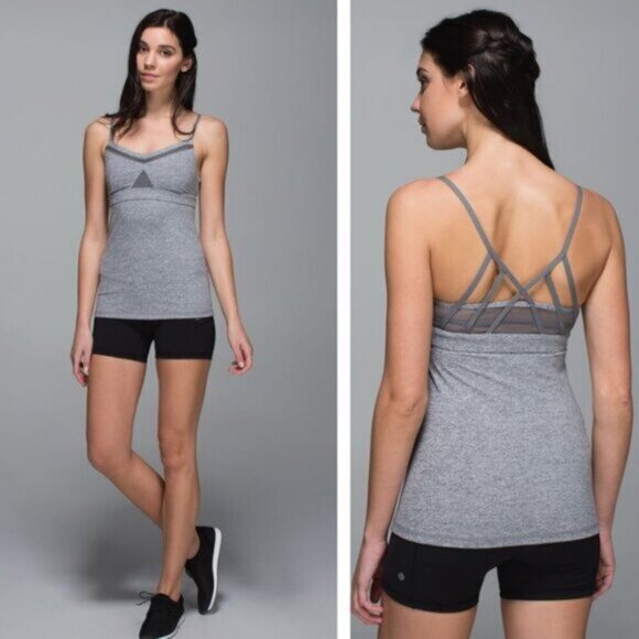 Lululemon Just Breathe Tank Heathered Slate Size 6 - Picture 1 of 11